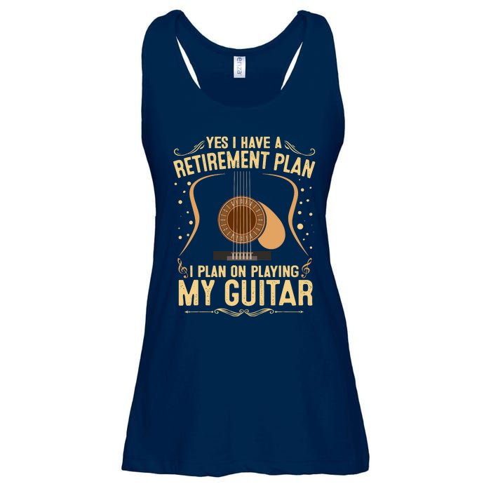 Retirement Plan For Guitar Players Retired Grandpa Dad Ladies Essential Flowy Tank