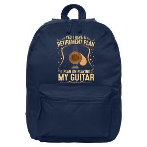 Retirement Plan For Guitar Players Retired Grandpa Dad 16 in Basic Backpack