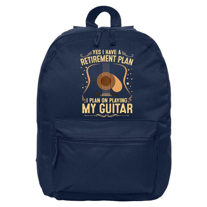 Retirement Plan For Guitar Players Retired Grandpa Dad 16 in Basic Backpack