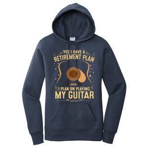 Retirement Plan For Guitar Players Retired Grandpa Dad Women's Pullover Hoodie