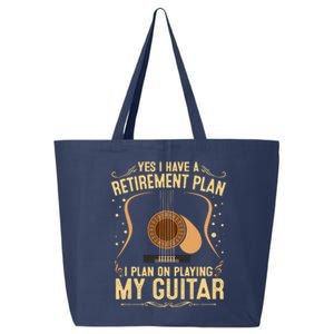 Retirement Plan For Guitar Players Retired Grandpa Dad 25L Jumbo Tote