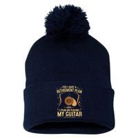 Retirement Plan For Guitar Players Retired Grandpa Dad Pom Pom 12in Knit Beanie