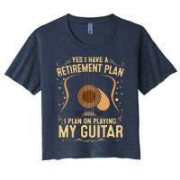 Retirement Plan For Guitar Players Retired Grandpa Dad Women's Crop Top Tee