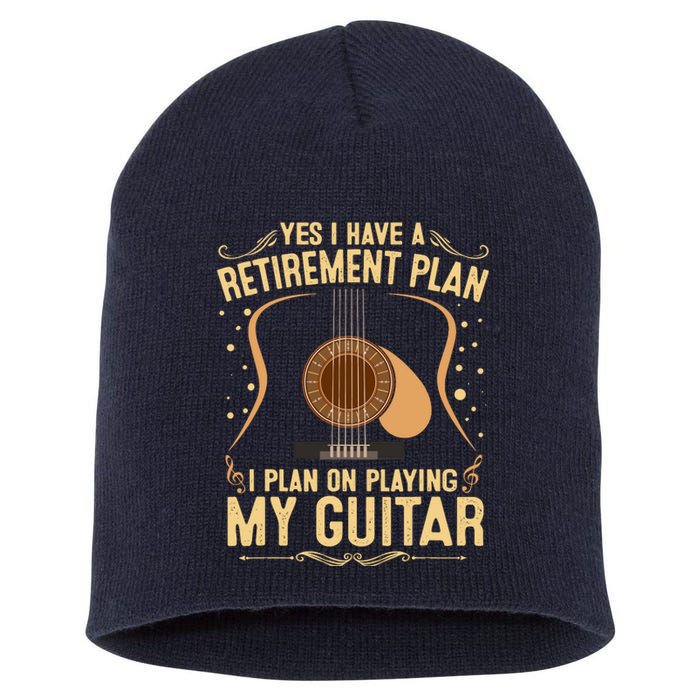 Retirement Plan For Guitar Players Retired Grandpa Dad Short Acrylic Beanie