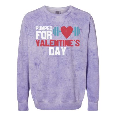 Retro Pumped For Funny Valentines Day Gym Workout Fitness Meaningful Gift Colorblast Crewneck Sweatshirt