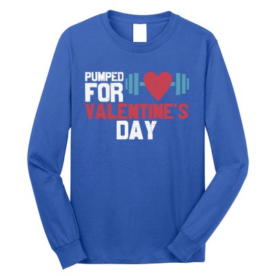 Retro Pumped For Funny Valentines Day Gym Workout Fitness Meaningful Gift Long Sleeve Shirt