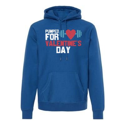 Retro Pumped For Funny Valentines Day Gym Workout Fitness Meaningful Gift Premium Hoodie