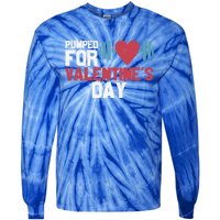 Retro Pumped For Funny Valentines Day Gym Workout Fitness Meaningful Gift Tie-Dye Long Sleeve Shirt