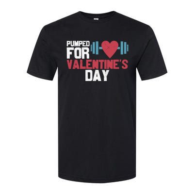 Retro Pumped For Funny Valentines Day Gym Workout Fitness Meaningful Gift Softstyle CVC T-Shirt