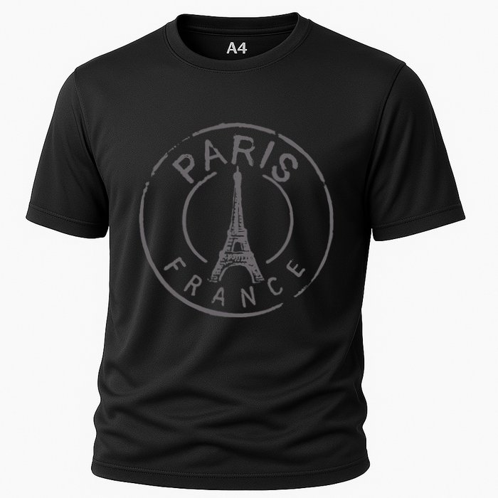 Retro Paris France Eiffel Tower Love Cooling Performance Crew T-Shirt