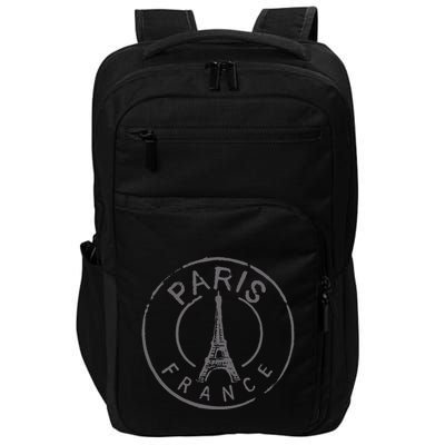 Retro Paris France Eiffel Tower Love Impact Tech Backpack