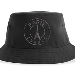 Retro Paris France Eiffel Tower Love Sustainable Bucket Hat