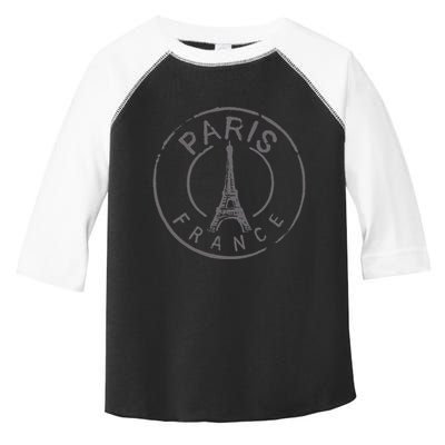Retro Paris France Eiffel Tower Love Toddler Fine Jersey T-Shirt