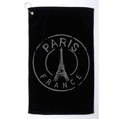 Retro Paris France Eiffel Tower Love Golf Towel