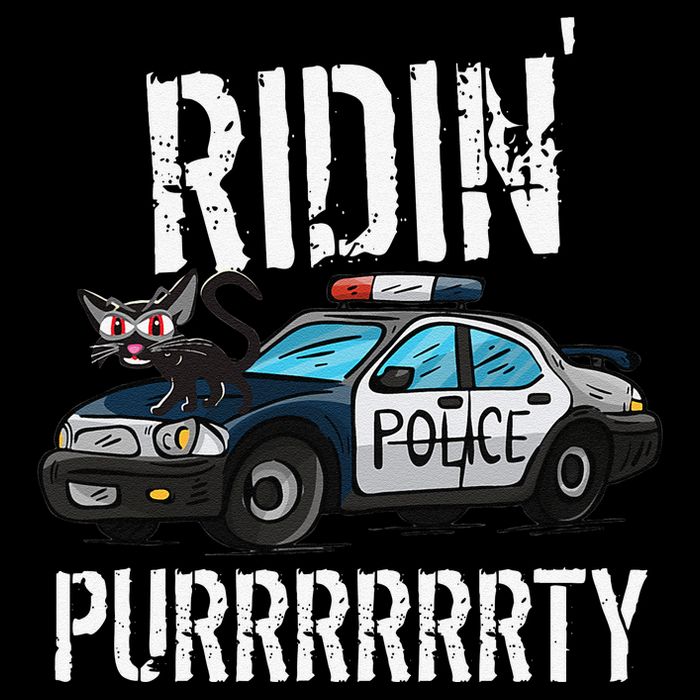 Ridin Purrrty Funny Police Cat On Cop Car Cat Lover Impact Tech Backpack