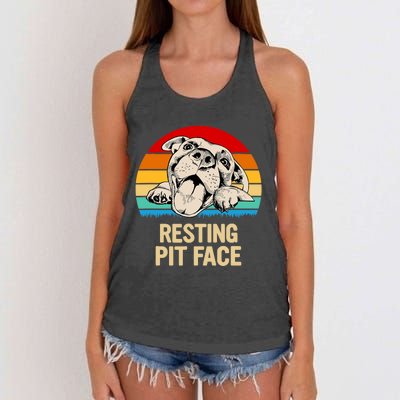 Resting Pit Face Women's Knotted Racerback Tank