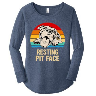 Resting Pit Face Women's Perfect Tri Tunic Long Sleeve Shirt