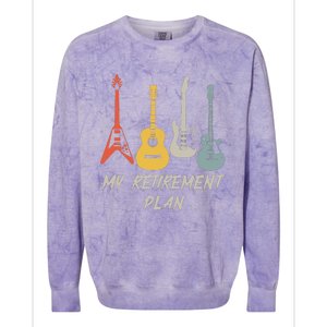 Retirement Plan For Guitar Players Retired Grandpa Dad Colorblast Crewneck Sweatshirt