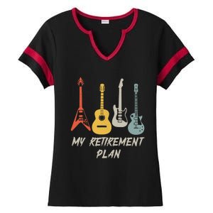 Retirement Plan For Guitar Players Retired Grandpa Dad Ladies Halftime Notch Neck Tee