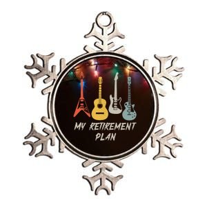 Retirement Plan For Guitar Players Retired Grandpa Dad Metallic Star Ornament