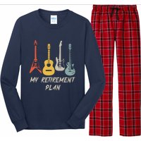 Retirement Plan For Guitar Players Retired Grandpa Dad Long Sleeve Pajama Set