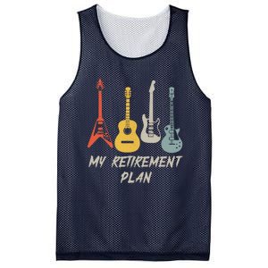 Retirement Plan For Guitar Players Retired Grandpa Dad Mesh Reversible Basketball Jersey Tank