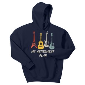 Retirement Plan For Guitar Players Retired Grandpa Dad Kids Hoodie