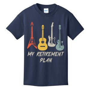 Retirement Plan For Guitar Players Retired Grandpa Dad Kids T-Shirt