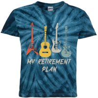 Retirement Plan For Guitar Players Retired Grandpa Dad Kids Tie-Dye T-Shirt