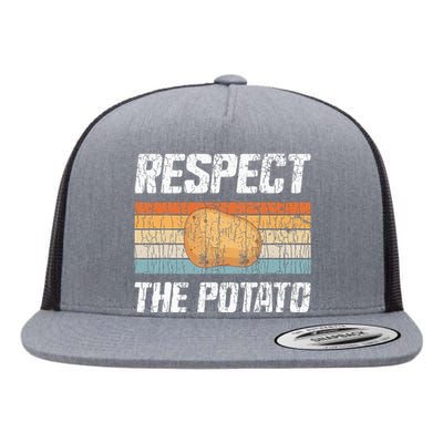 Respect Potato Funny Potatoes Vegetables Chips Eater Graphic Flat Bill Trucker Hat