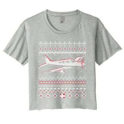 Rc Plane Flying Sports Club Aviation Aviator Ugly Christmas Gift Women's Crop Top Tee