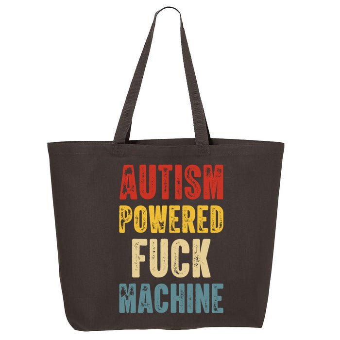 Retro Powered Fuck Machine Funny Autism Awareness Quote Gift 25L Jumbo Tote