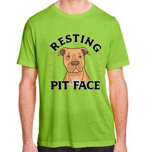 Resting Pit Face Cute Pit Bull Gift Adult ChromaSoft Performance T-Shirt