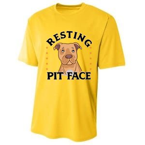 Resting Pit Face Cute Pit Bull Gift Performance Sprint T-Shirt