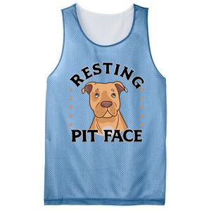 Resting Pit Face Cute Pit Bull Gift Mesh Reversible Basketball Jersey Tank