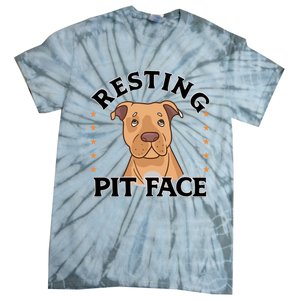 Resting Pit Face Cute Pit Bull Gift Tie-Dye T-Shirt