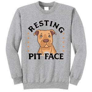 Resting Pit Face Cute Pit Bull Gift Sweatshirt