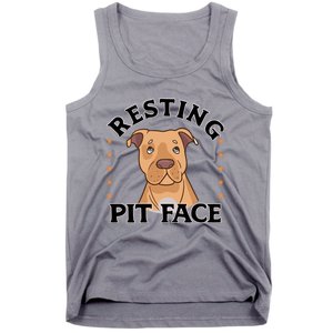 Resting Pit Face Cute Pit Bull Gift Tank Top