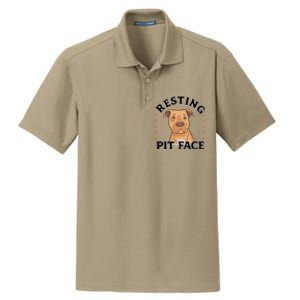 Resting Pit Face Cute Pit Bull Gift Dry Zone Grid Polo