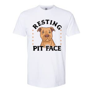 Resting Pit Face Cute Pit Bull Gift Softstyle CVC T-Shirt