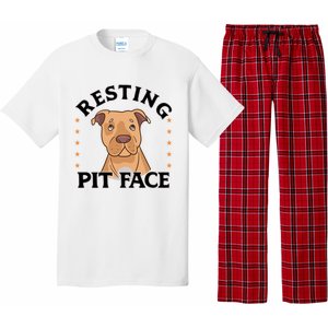 Resting Pit Face Cute Pit Bull Gift Pajama Set