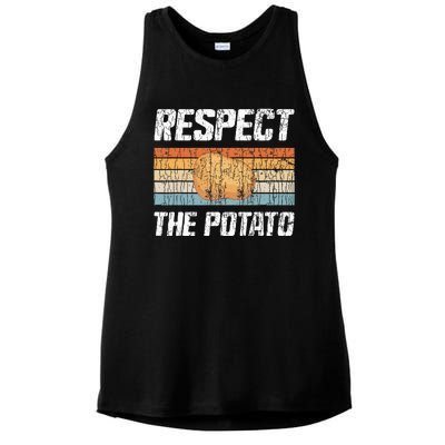 Respect Potato Funny Potatoes Vegetables Chips Eater Graphic Ladies PosiCharge Tri-Blend Wicking Tank