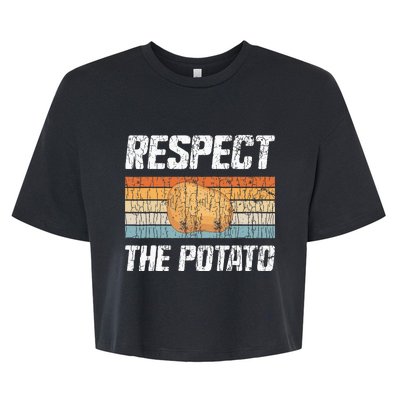 Respect Potato Funny Potatoes Vegetables Chips Eater Graphic Bella+Canvas Jersey Crop Tee