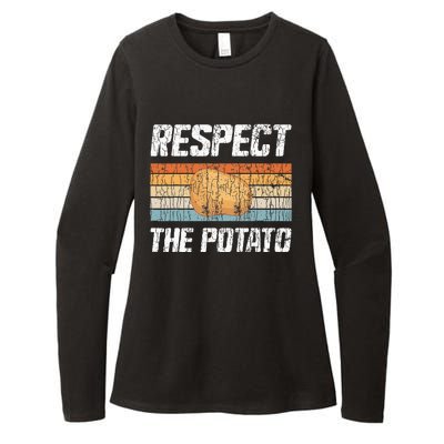 Respect Potato Funny Potatoes Vegetables Chips Eater Graphic Womens CVC Long Sleeve Shirt