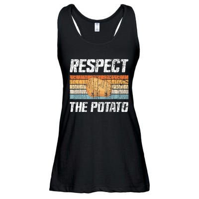 Respect Potato Funny Potatoes Vegetables Chips Eater Graphic Ladies Essential Flowy Tank