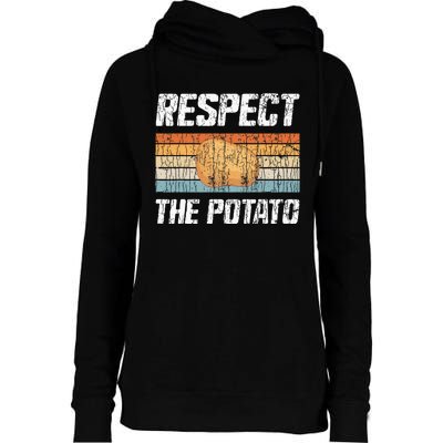 Respect Potato Funny Potatoes Vegetables Chips Eater Graphic Womens Funnel Neck Pullover Hood