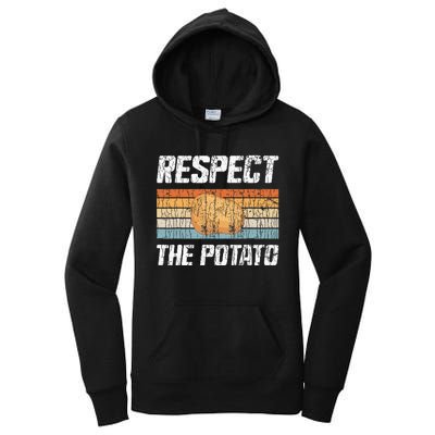 Respect Potato Funny Potatoes Vegetables Chips Eater Graphic Women's Pullover Hoodie