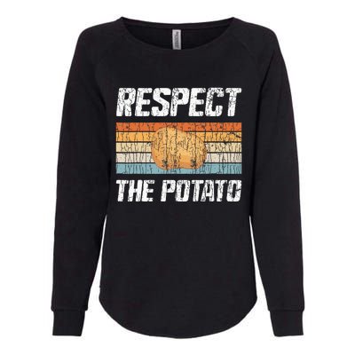 Respect Potato Funny Potatoes Vegetables Chips Eater Graphic Womens California Wash Sweatshirt