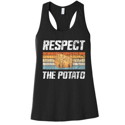 Respect Potato Funny Potatoes Vegetables Chips Eater Graphic Women's Racerback Tank