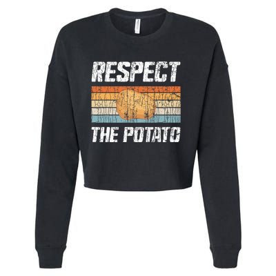 Respect Potato Funny Potatoes Vegetables Chips Eater Graphic Cropped Pullover Crew